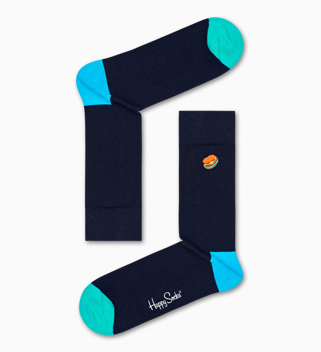 Embroidery Hamburger Sock