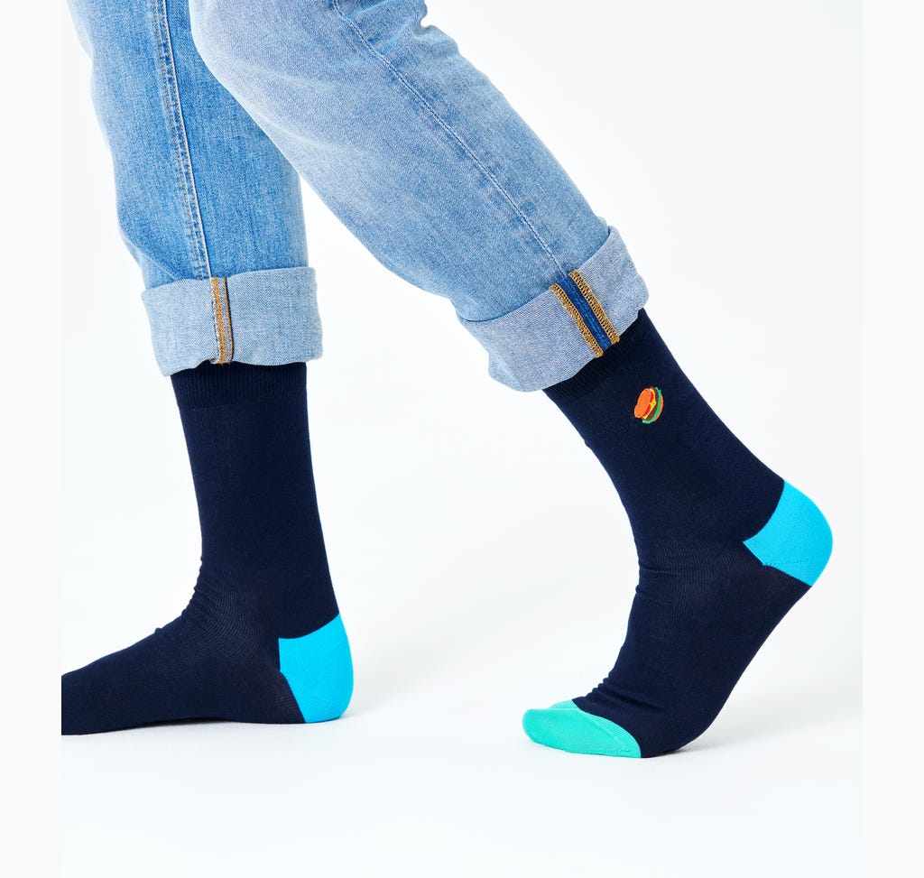 Embroidery Hamburger Sock