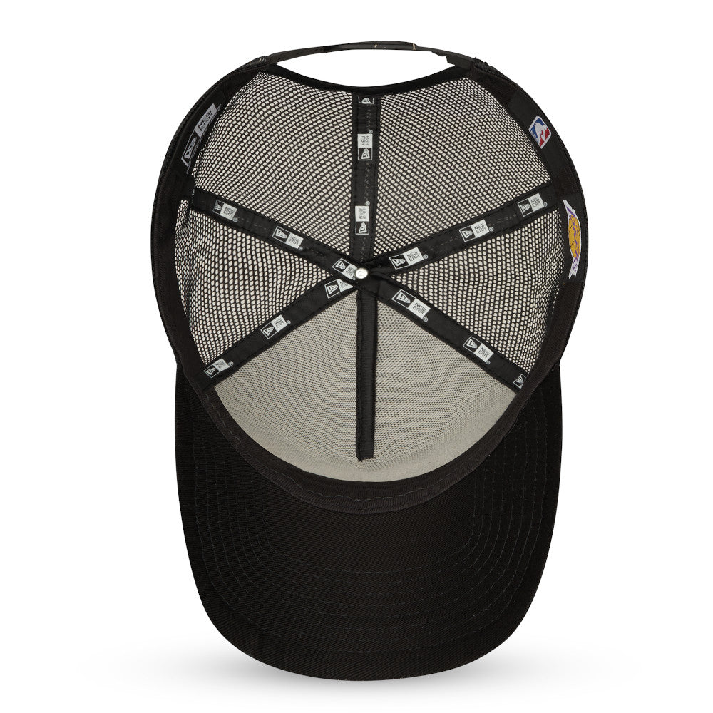 LA Lakers Tonal Black A-Frame Trucker Cap