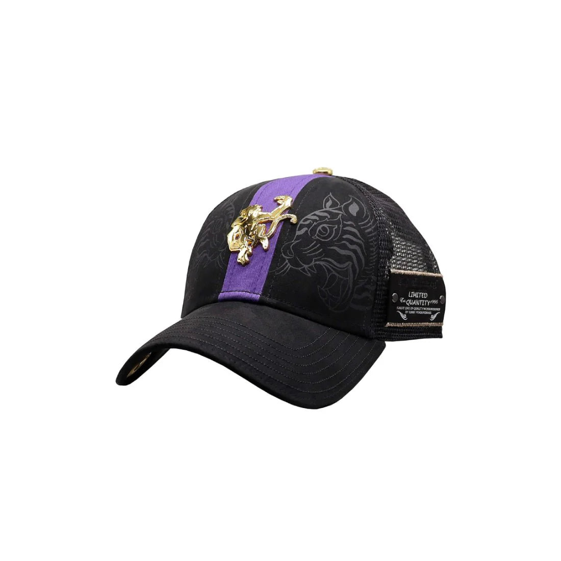 RED MONKEY “CENTER STRIPE” TRUCKER BLACK-EGGPLANT