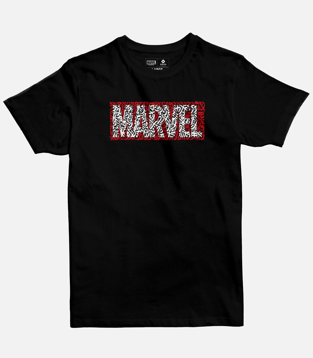 The Marvel Logo Calligraphy Men&#39;s T-shirt