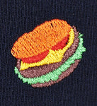 Embroidery Hamburger Sock